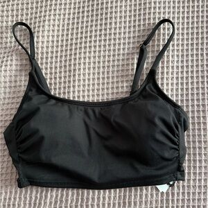 Shade & Shore Black Ribbed Swim Bralette